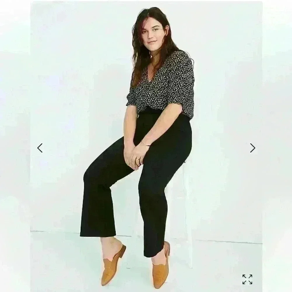 Madewell Fraser Demi Boot Cut Black Business Casual Pants Size 35